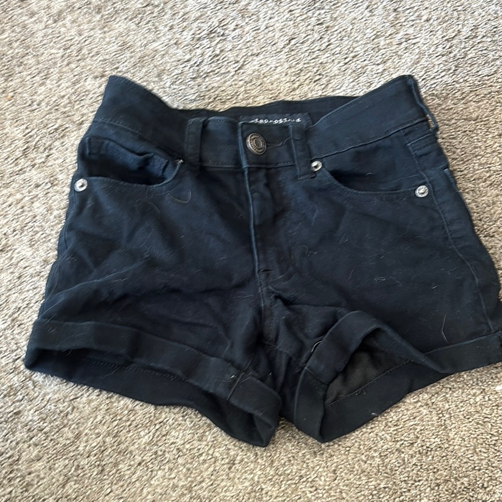 Black Denim Shorts